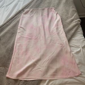 Pink Tie Dyed Midi Skirt